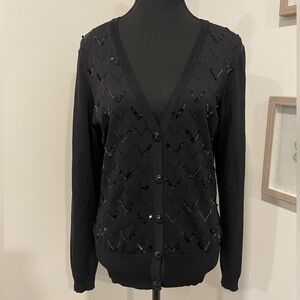 Never Worn! Melanie Lyne Button Front Cardigan with Sequin Details